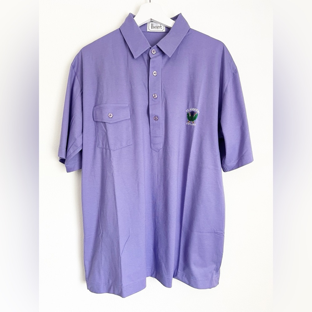 Harrods St Andrews Golf Course England Purple Golf Polo Shirt XL